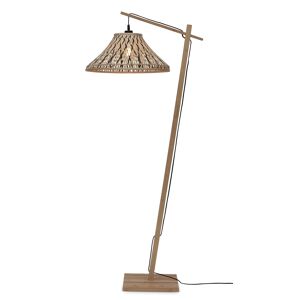 Good & Mojo Lampadaire bambou abat-jour bambou naturel/noir, h. 150cm