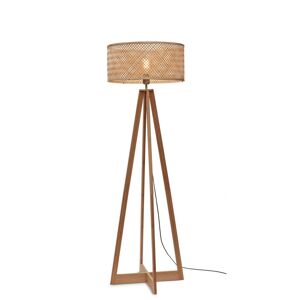 Good & Mojo Lampadaire bambou abat-jour bambou naturel, h. 145cm