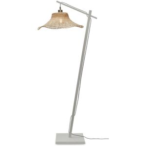 Good & Mojo Lampadaire bambou abat-jour bambou blanc/naturel, h. 150cm