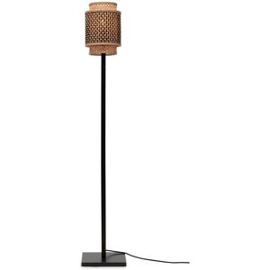 Good & Mojo Lampadaire bambou abat-jour bambou naturel/noir, h. 135cm