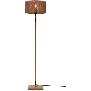 Good & Mojo Lampadaire bambou abat-jour jute naturel, h. 126cm