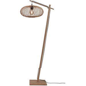 Good & Mojo Lampadaire bambou abat-jour bambou naturel, h. 150cm