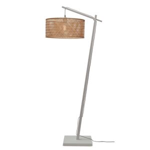 Good & Mojo Lampadaire bambou abat-jour bambou blanc/naturel, h. 176cm