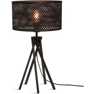 Good & Mojo Lampe de table bambou noir, h. 56cm