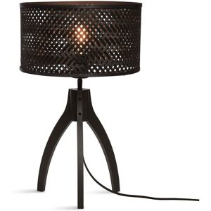 Good & Mojo Lampe de table bambou noir, h. 40cm