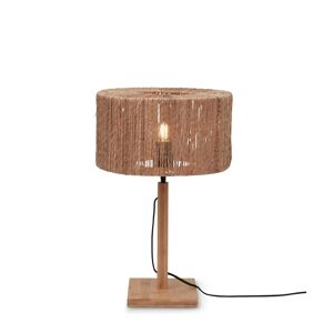 Good & Mojo Lampe de table bambou abat-jour jute naturel, h. 37cm
