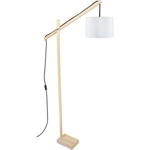 Tosel lampadaire liseuse bois naturel et ecru