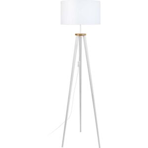 Tosel Lampadaire bois naturel et blanc