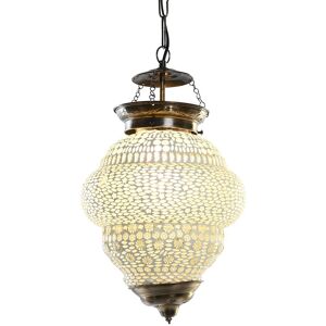 Wadiga Suspension en metal dore et verre style oriental 23x23x33cm