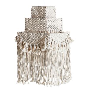 Lastdeco Lustre en Coton Blanc Casse, 34x34x41 cm