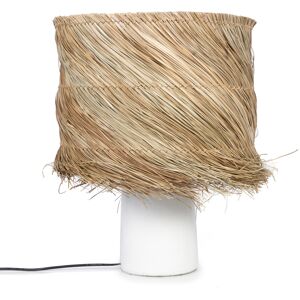 Bazar Bizar Lampe de table en terre cuite et herbe blanc naturel