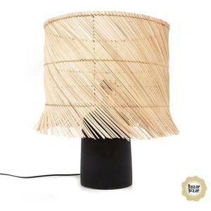 Bazar Bizar Lampe de table en terre cuite et rotin noir naturel