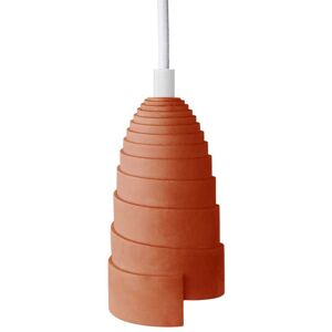 Gone's Lampe suspension en beton terracotta, accessoires blancs