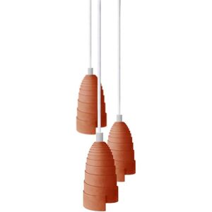 Gone's Suspension triple en beton terracotta et accessoires blancs