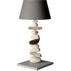 ART Lampe a poser bois recycle en bois gris