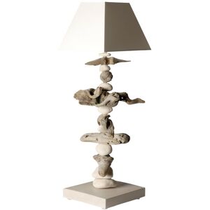 ART Lampe a poser en bois blanc casse