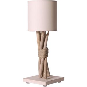 ART Lampe de chevet en bois blanc casse