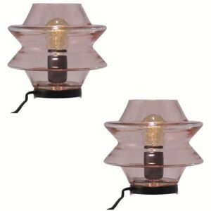 Kulile DUO KATY - 2 Lampes a poser en verre souffle rose blush