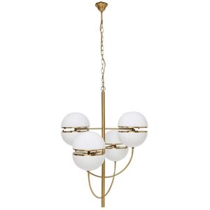 Signature Lustre 4 globes en metal dore - H100 cm