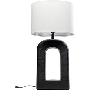Kare Design Lampe en alu noir et lin blanc H79