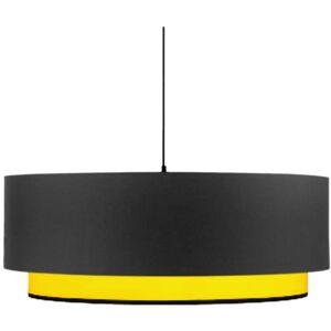 Kauze Luminaires Suspension en coton noir et jaune Ø 50cm H25cm