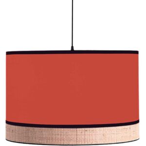 Kauze Luminaires Suspension en coton terracotta et raphia Ø 55cm H 25cm