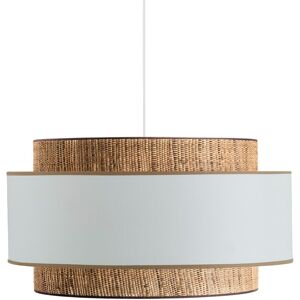 Kauze Luminaires Suspension en coton blanc et raphia banin Ø 60 cm H25cm