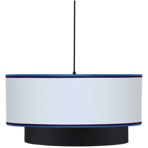 Kauze Luminaires Suspension en coton blanc et noir Ø 55cm H25cm