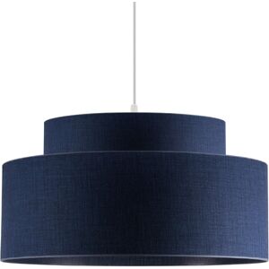 Kauze Luminaires Suspension en lin bleu indigo finition noir Ø 40cm H25cm