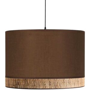 Kauze Luminaires Suspension en coton marron et raphia banin Ø 35cm H25cm