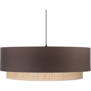 Kauze Luminaires Suspension en coton marron et raphia Ø 35 cm H25 cm