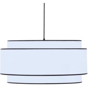 Kauze Luminaires Double suspension en coton blanc et finition noir Ø 60 Hauteur 25cm