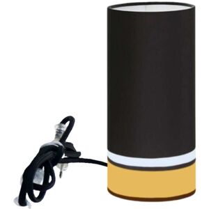 Kauze Luminaires Lampe a poser couleur noir et jaune Ø 15cm x H45cm