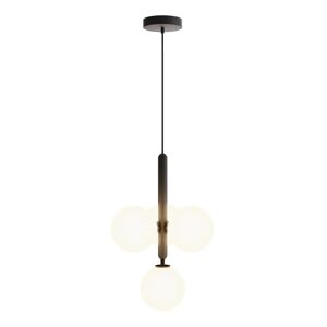 Sulion Lampe a suspension noire avec 4 spheres en verre D39cm