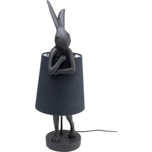 Kare Design Lampe lapin en polyresine noire et abat-jour en lin noir H68