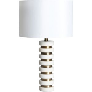 Lastdeco Lampe de Salon en Marbre Blanc, 38x38x68 cm - Lot de 2