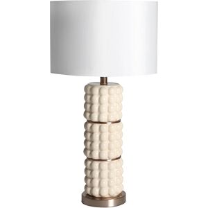 Lastdeco Lampe de Salon en Ceramique Blanc, 38x38x73 cm - Lot de 2