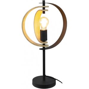 C-Creation Lampe a poser en bois marron et metal noir