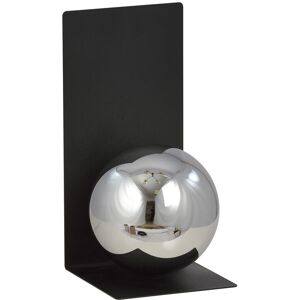 Wonderlamp Applique avec etagere en metal noir et sphere a effet miroir