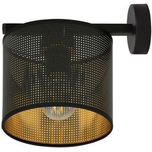 Wonderlamp Applique avec abat-jour circulaire noir et interieur dore