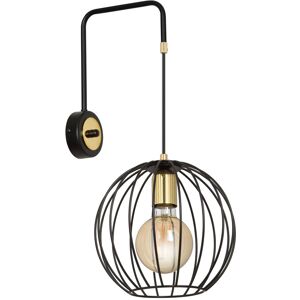 Wonderlamp Applique murale avec interrupteur et abat-jour spherique en grille