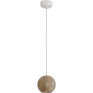 Sulion Lampe a suspension boule en platre avec finition en bois