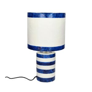 Pomax Lampe a poser en papier D23cm blanc et bleu