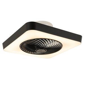 QAZQA Lampe ventilateur en plastique noir