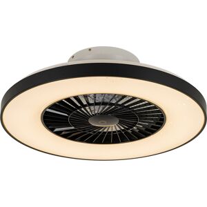 QAZQA Lampe ventilateur en plastique noir