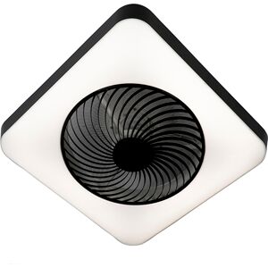 QAZQA Lampe ventilateur en plastique noir