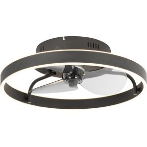 QAZQA Lampe ventilateur en acier noir