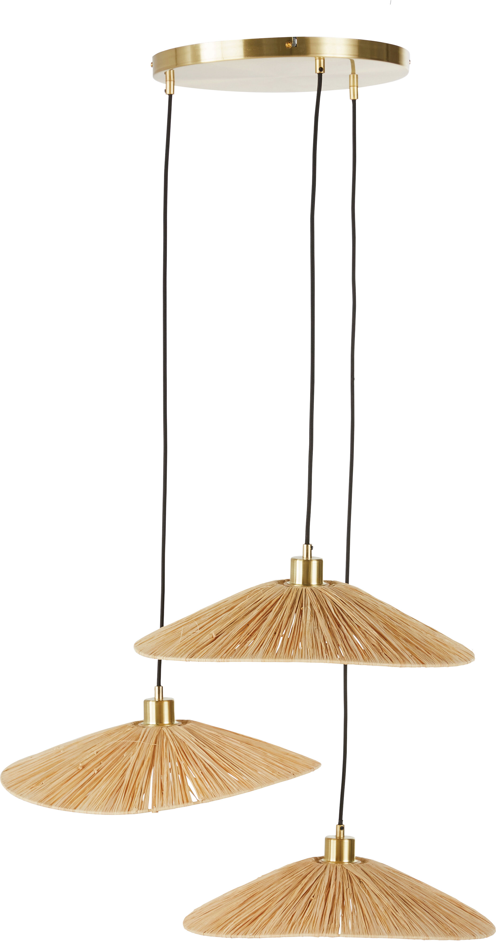 Maisons du Monde Suspension grappe 3 abat-jours en raphia