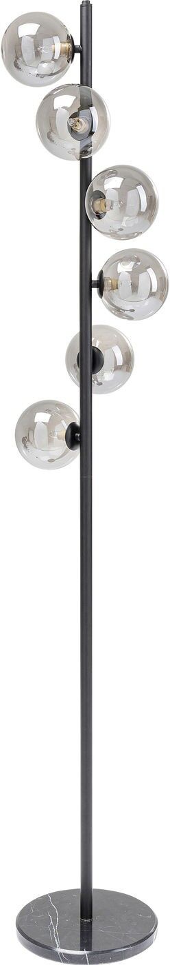 Kare Design Lampadaire en acier noir et verre H160