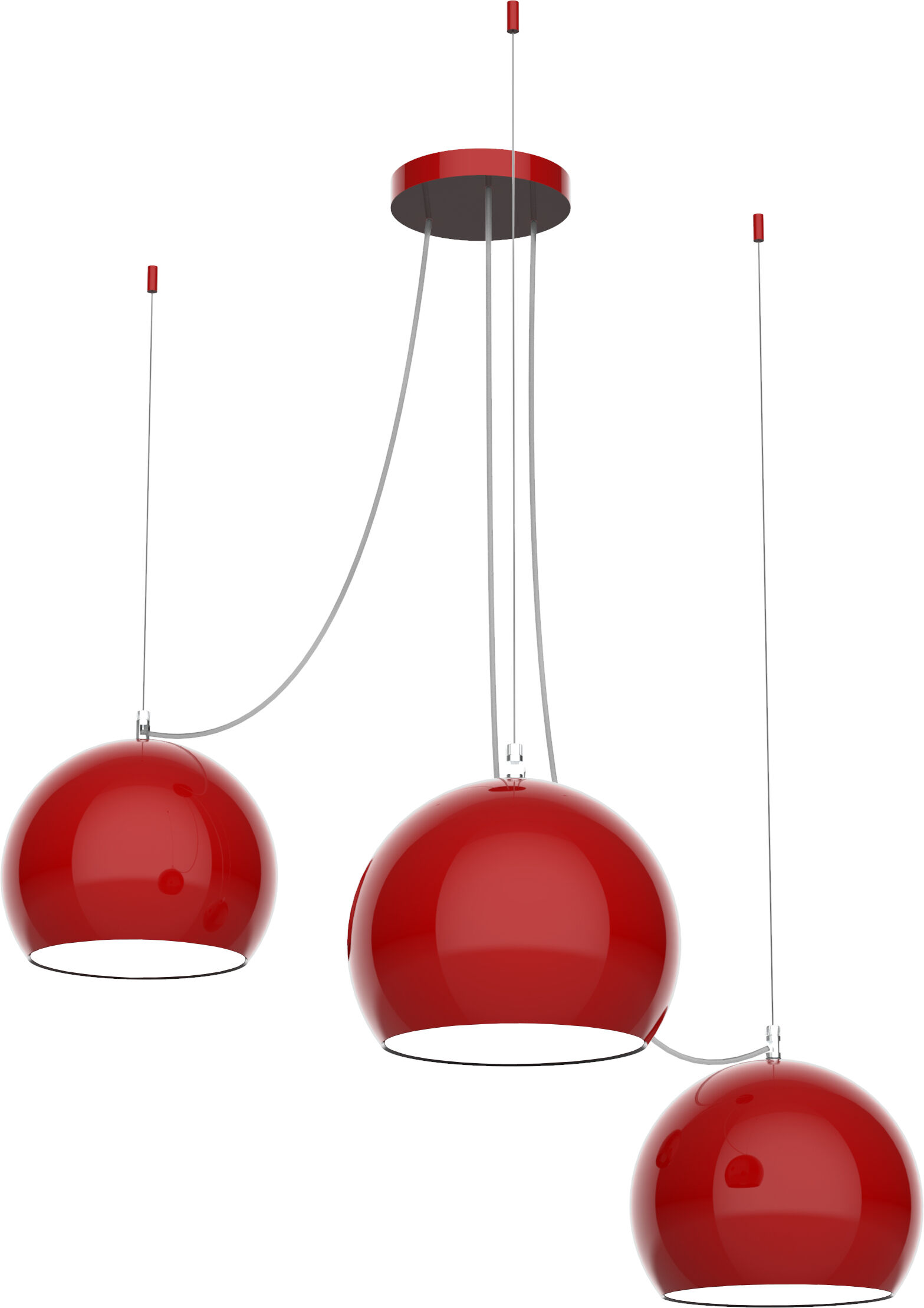 Lumicom Suspension métal rouge brillant et blanc